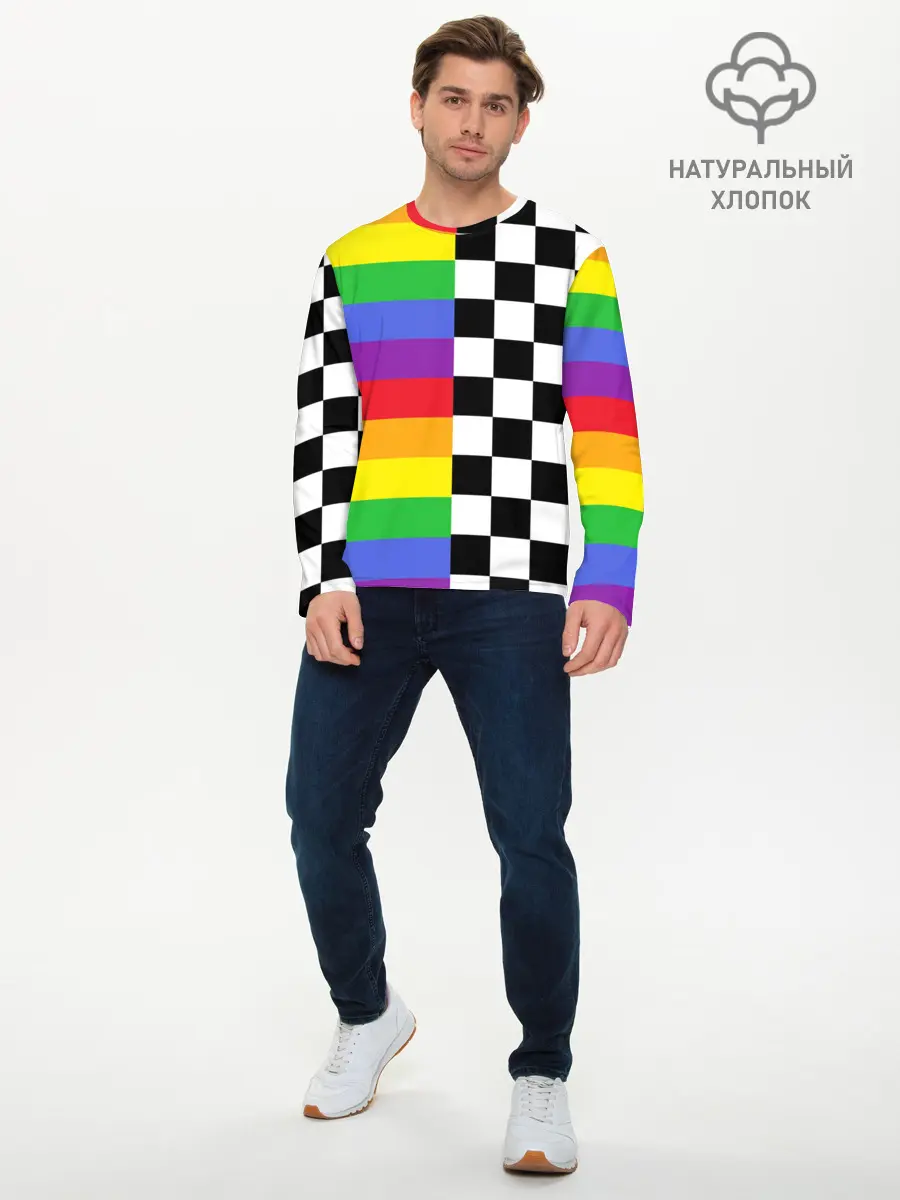 Мужской лонгслив базовый / Rainbow (P007_P004ooo2796233, P004ooo2796233)