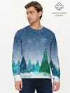Мужской лонгслив базовый / Снежинки в лесу (P007_P004ooo2797057, P004ooo2797057)