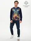 Мужской лонгслив базовый / Сова Космос (P007_P004ooo2796601, P004ooo2796601)