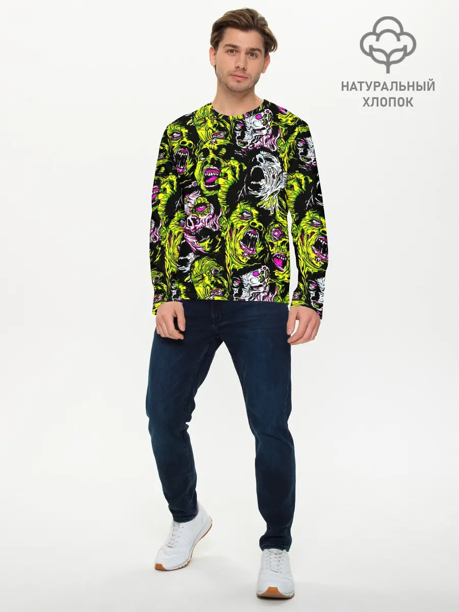 Мужской лонгслив базовый / ЗОМБИ (P007_P004ooo2798165, P004ooo2798165)