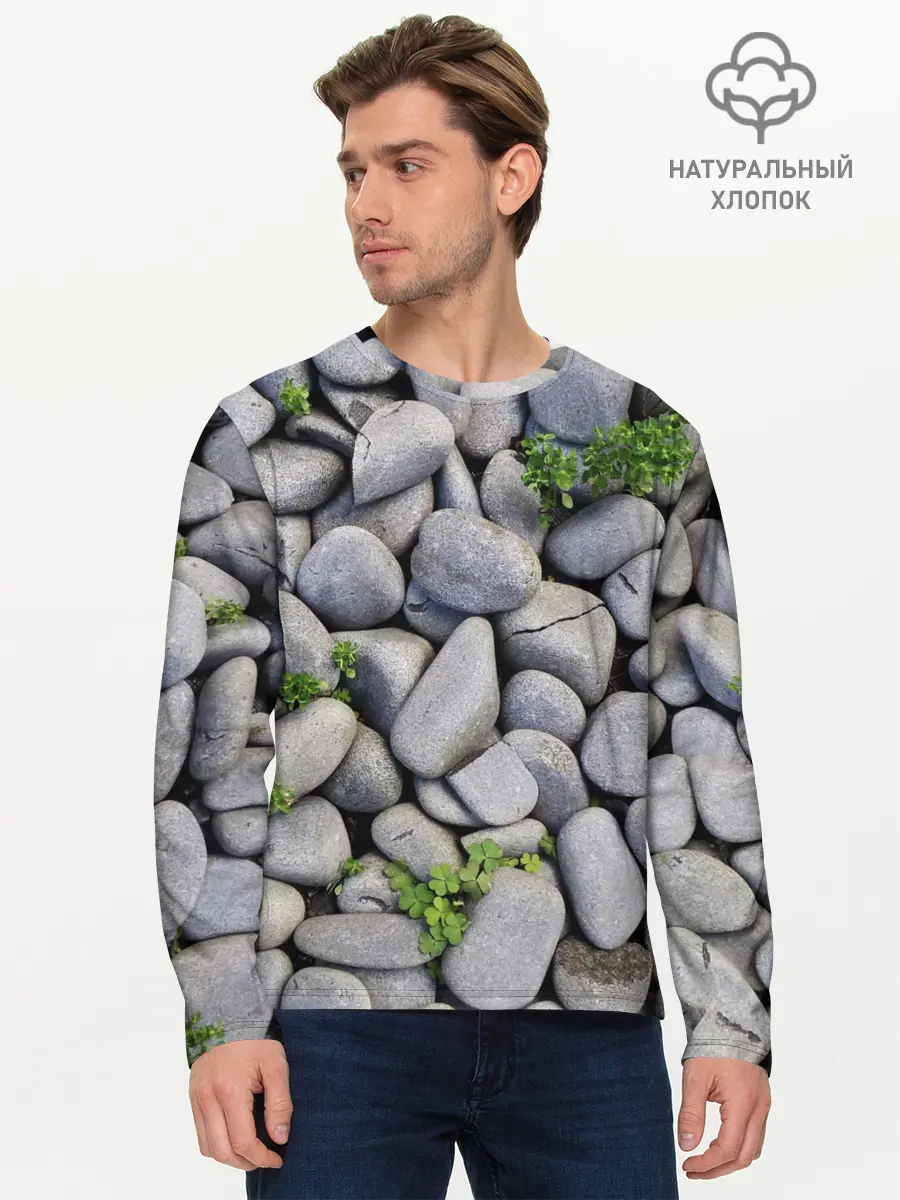 Мужской лонгслив базовый / Камни (P007_P004ooo2799417, P004ooo2799417)