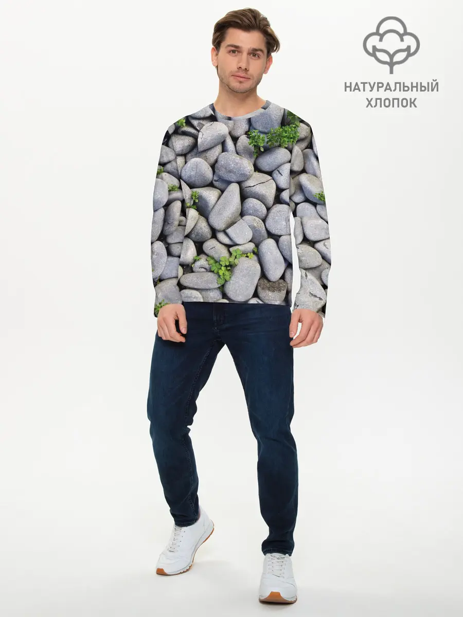 Мужской лонгслив базовый / Камни (P007_P004ooo2799417, P004ooo2799417)