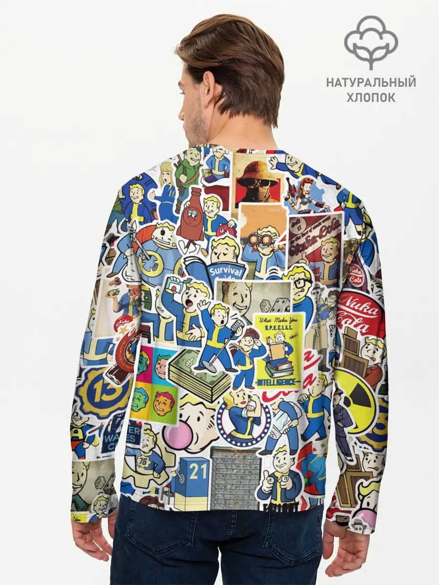 Мужской лонгслив базовый / FALLOUT STICKER BOMBING (P007_P004ooo2798841, P004ooo2798841)