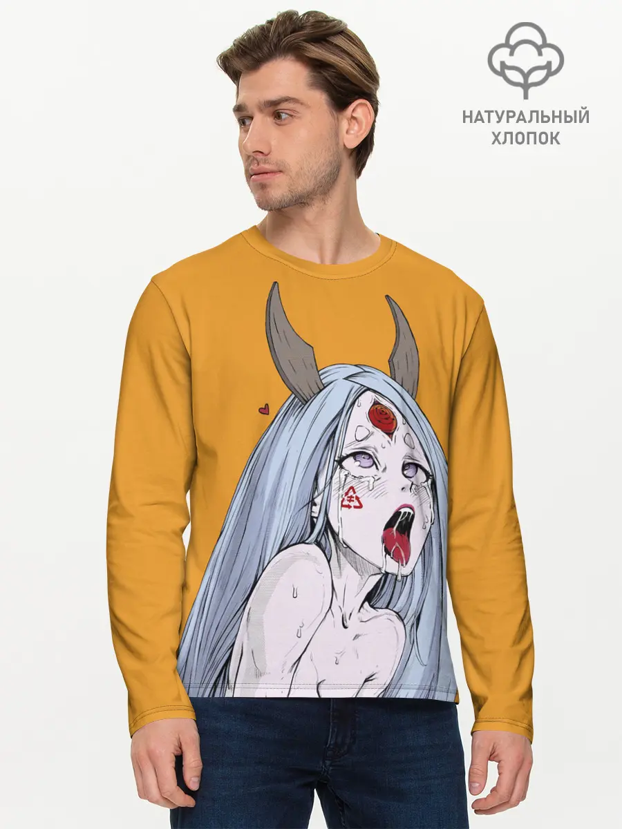 Мужской лонгслив базовый / Ahegao Kaguya (P007_P004ooo2801473, P004ooo2801473)