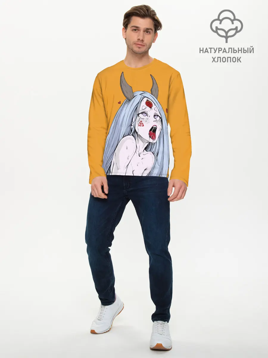 Мужской лонгслив базовый / Ahegao Kaguya (P007_P004ooo2801473, P004ooo2801473)