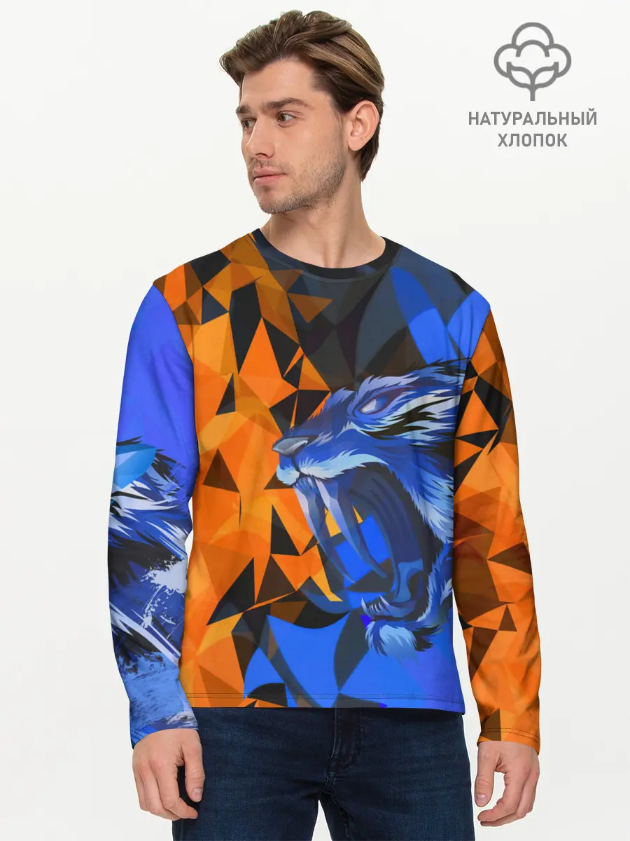 Мужской лонгслив базовый / Тигр (P007_P004ooo2802151, P004ooo2802151)