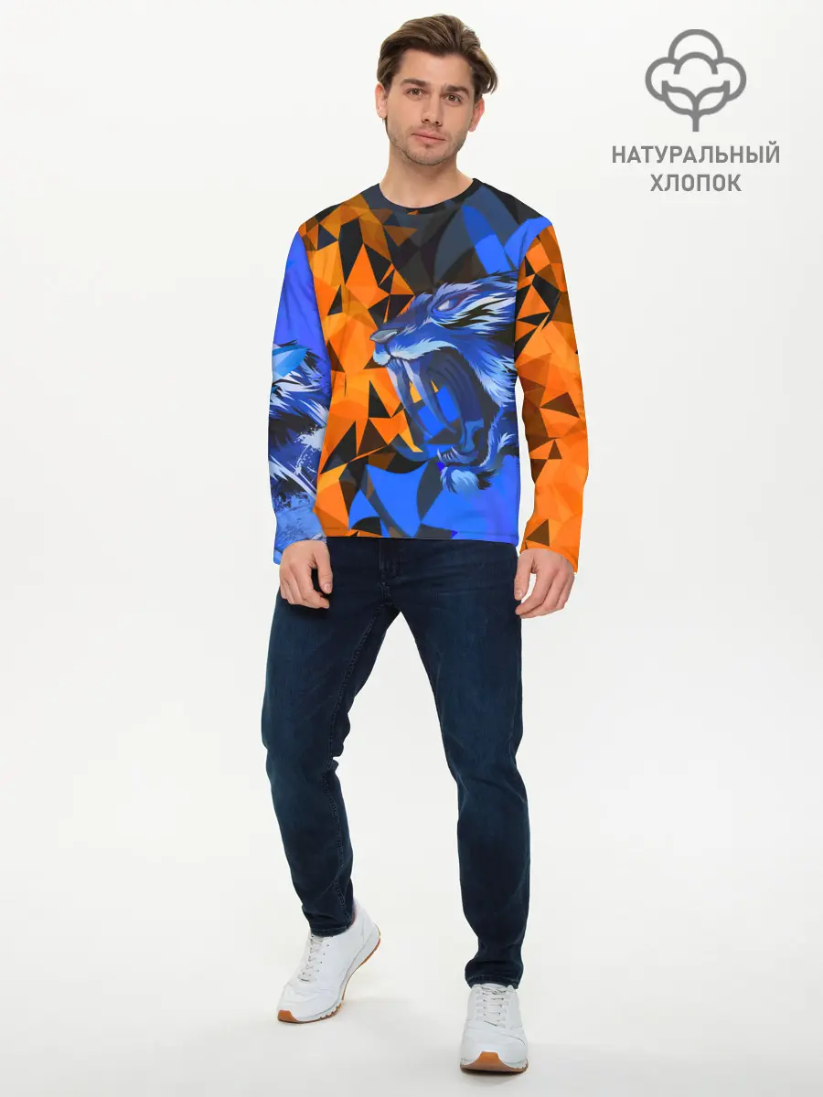 Мужской лонгслив базовый / Тигр (P007_P004ooo2802151, P004ooo2802151)