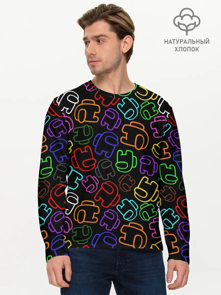 Мужской лонгслив базовый / AMONG US NEON (P007_P004ooo2804761, P004ooo2804761)