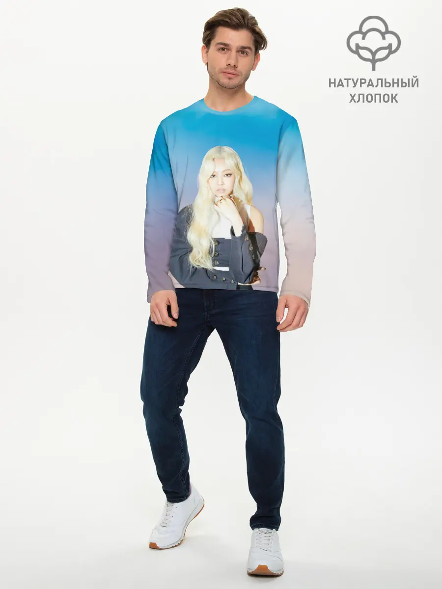 Мужской лонгслив базовый / JENNIE BLACKPINK (P007_P004ooo2805385, P004ooo2805385)