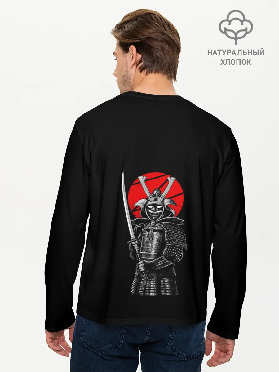 Мужской лонгслив базовый / СамураЙ на спине (P007_P004ooo2805835, P004ooo2805835)
