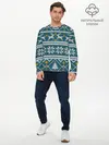 Мужской лонгслив базовый / Новогодний узор (P007_P004ooo2808869, P004ooo2808869)