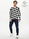 Мужской лонгслив базовый / Клетки (P007_P004ooo2810165, P004ooo2810165)