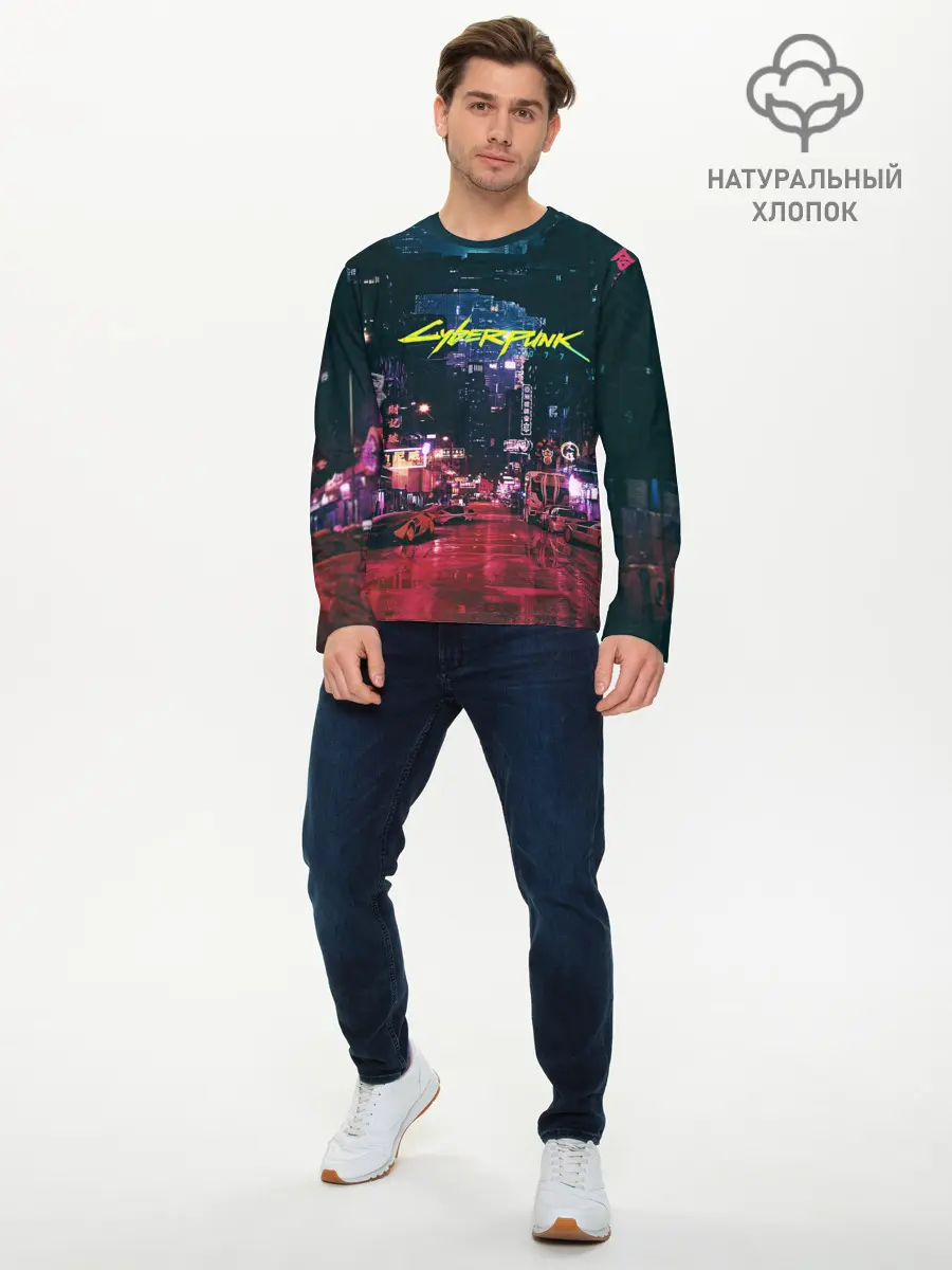 Мужской лонгслив базовый / Cyberpunk 2077 (P007_P004ooo2809291, P004ooo2809291)