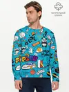 Мужской лонгслив базовый / Детское граффити (P007_P004ooo2810803, P004ooo2810803)