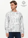 Мужской лонгслив базовый / Нарисованный город (P007_P004ooo2821679, P004ooo2821679)