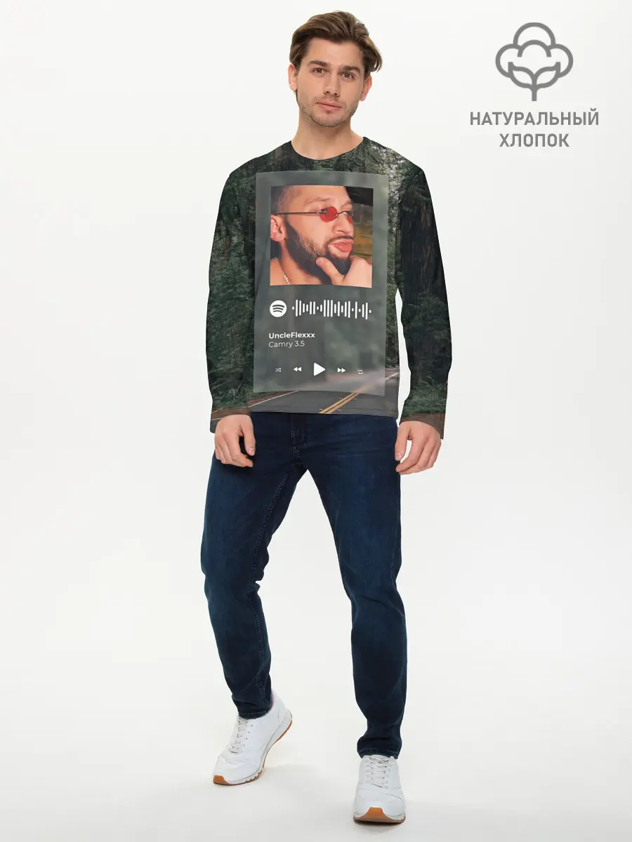 Мужской лонгслив базовый / Camry 3.5 / Spotify - QR (P007_P004ooo2824951, P004ooo2824951)