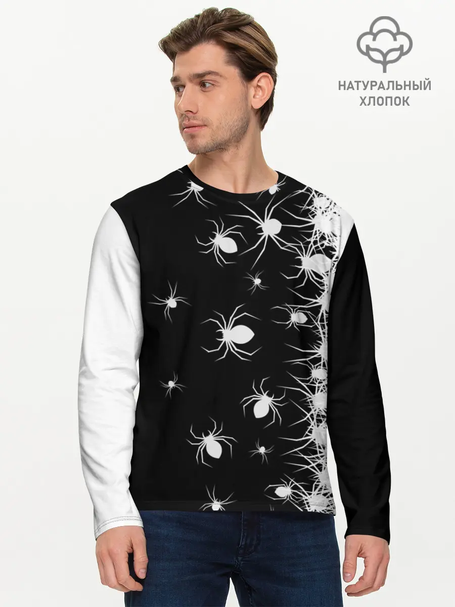 Мужской лонгслив базовый / Пауки (P007_P004ooo2829997, P004ooo2829997)