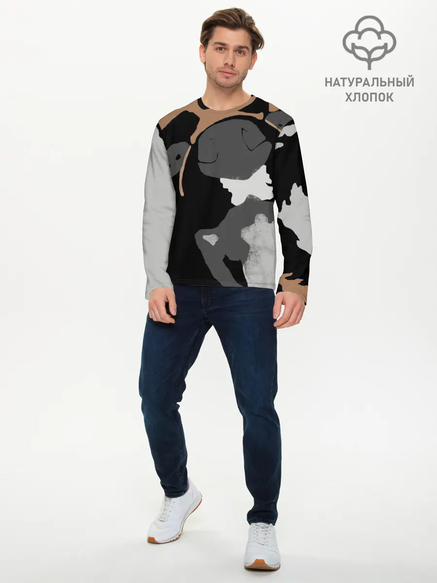Мужской лонгслив базовый / Shiba Inu (P007_P004ooo2835611, P004ooo2835611)