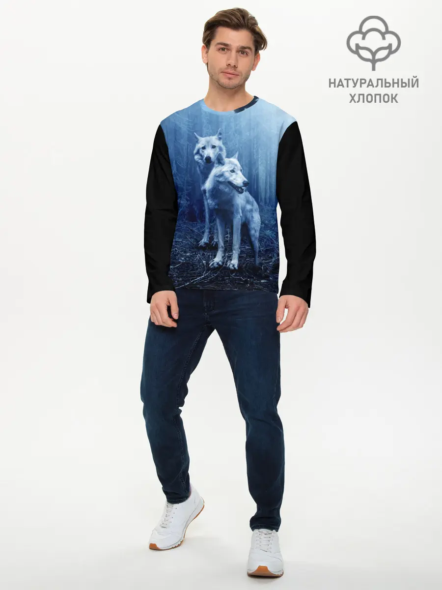 Мужской лонгслив базовый / Волки (P007_P004ooo2836245, P004ooo2836245)