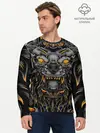 Мужской лонгслив базовый / Хищный лев киборг (P007_P004ooo2841699, P004ooo2841699)
