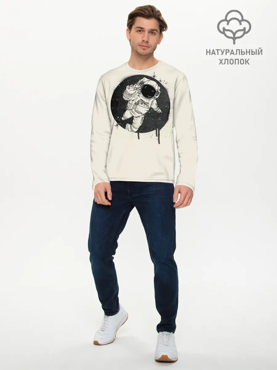 Мужской лонгслив базовый / Тёмный космос (P007_P004ooo2844331, P004ooo2844331)
