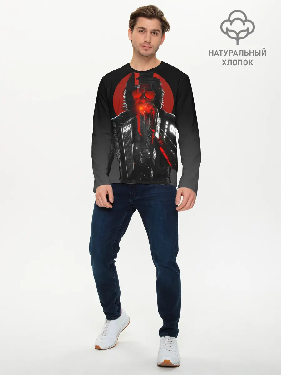 Мужской лонгслив базовый / Cyberpunk 2077 | Джонни (P007_P004ooo2846647, P004ooo2846647)