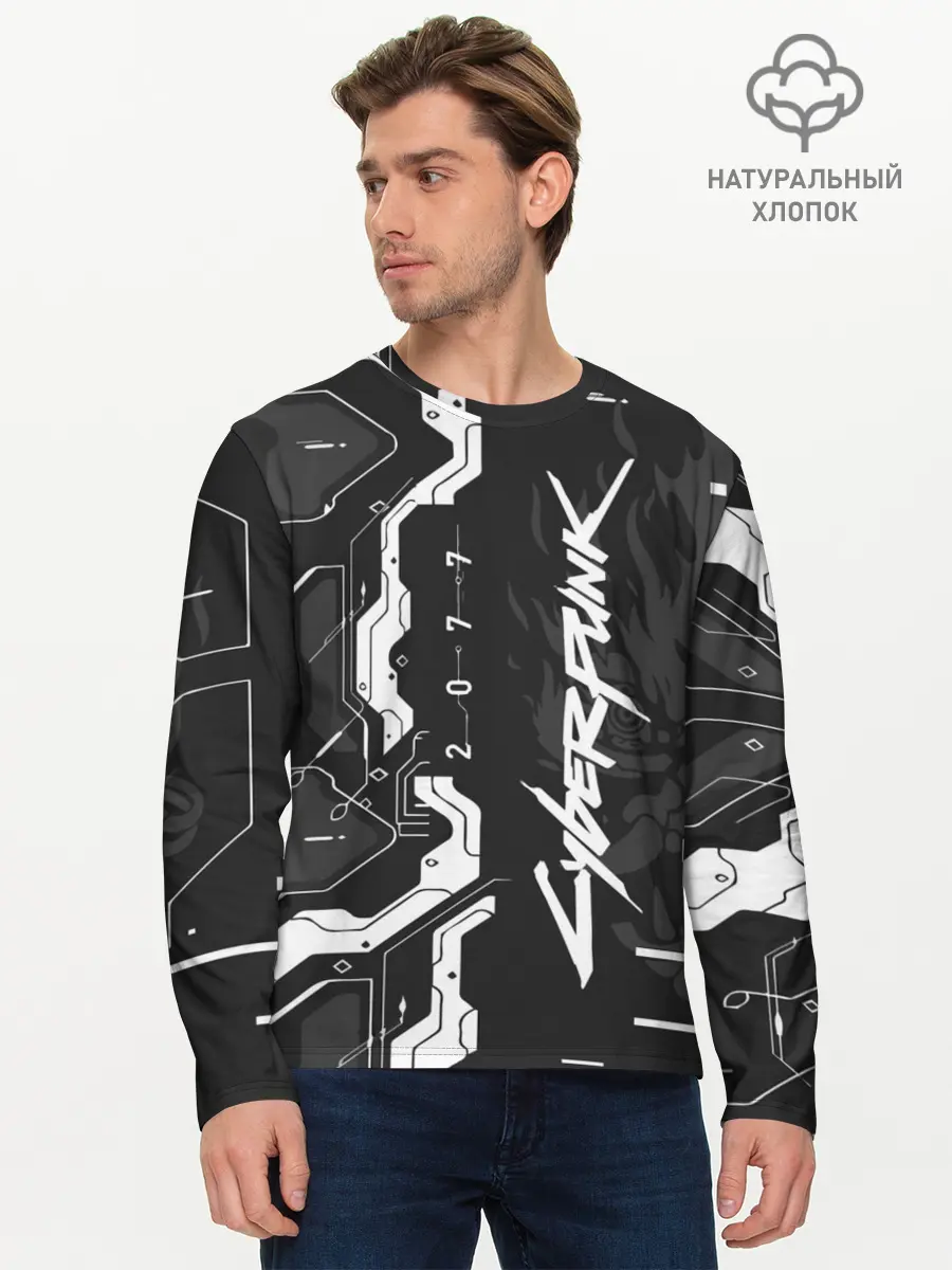 Мужской лонгслив базовый / Cyberpunk 2077 Tech (P007_P004ooo2848237, P004ooo2848237)