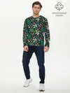 Мужской лонгслив базовый / Лесные листочки цветочки (P007_P004ooo2851487, P004ooo2851487)