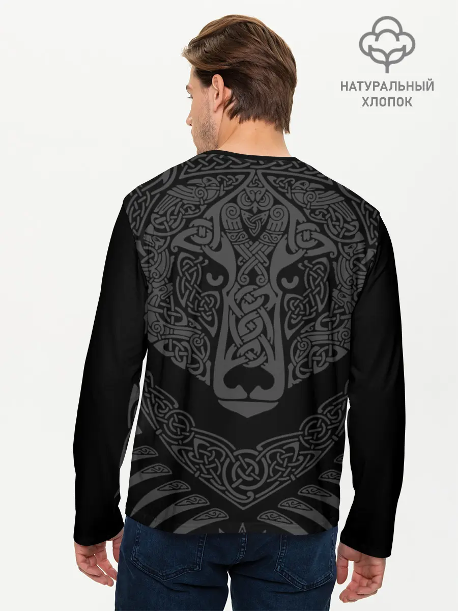 Мужской лонгслив базовый / Медведь (P007_P004ooo2850625, P004ooo2850625)