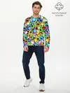 Мужской лонгслив базовый / Цветные Поп Котики (P007_P004ooo2853549, P004ooo2853549)