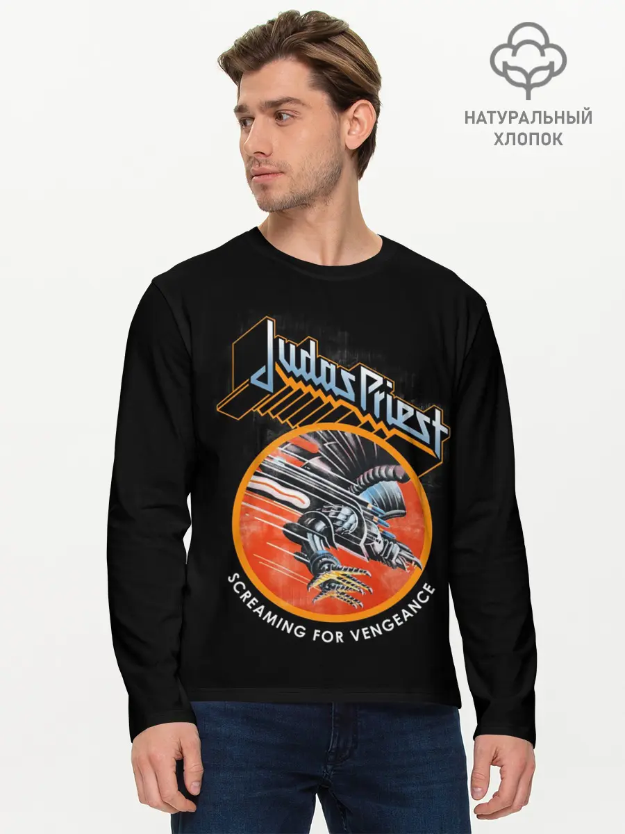 Мужской лонгслив базовый / Judas Priest (P007_P004ooo2857313, P004ooo2857313)