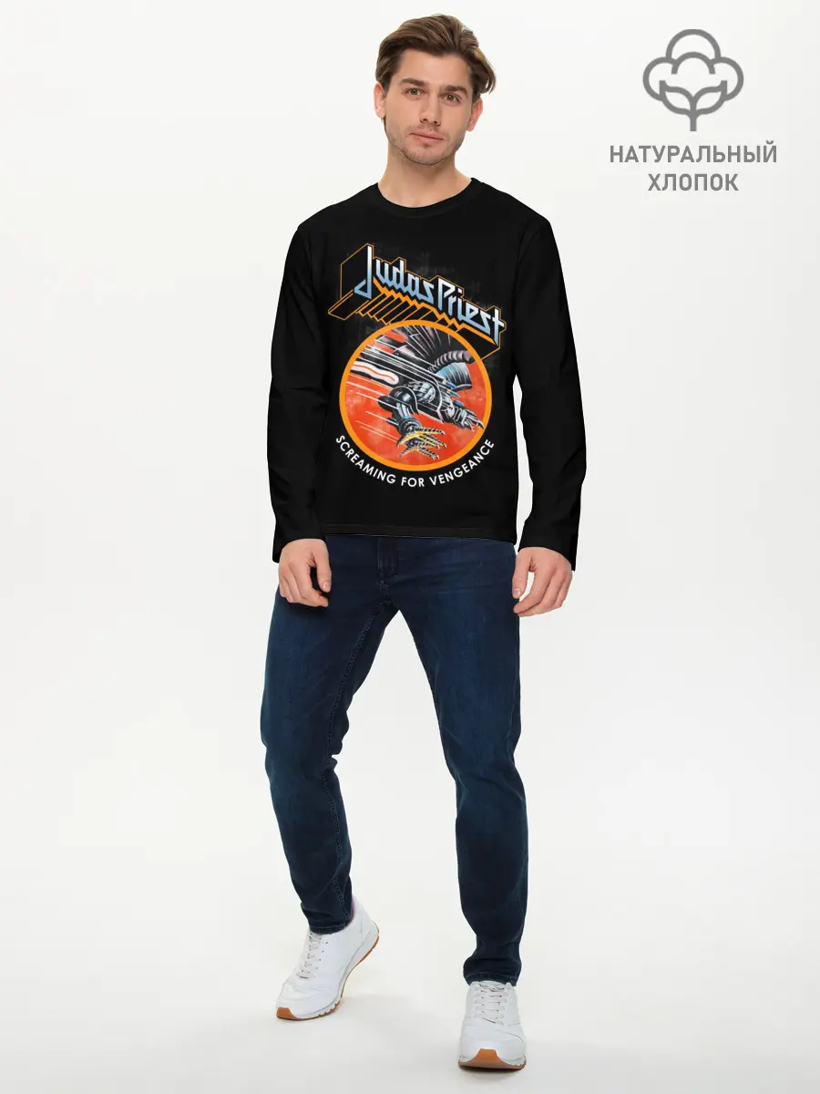 Мужской лонгслив базовый / Judas Priest (P007_P004ooo2857313, P004ooo2857313)