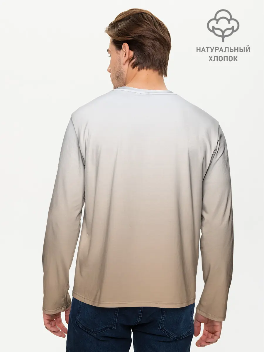 Мужской лонгслив базовый / бело-рыжий котенок реализм (P007_P004ooo2858831, P004ooo2858831)