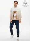 Мужской лонгслив базовый / бело-рыжий котенок реализм (P007_P004ooo2858831, P004ooo2858831)