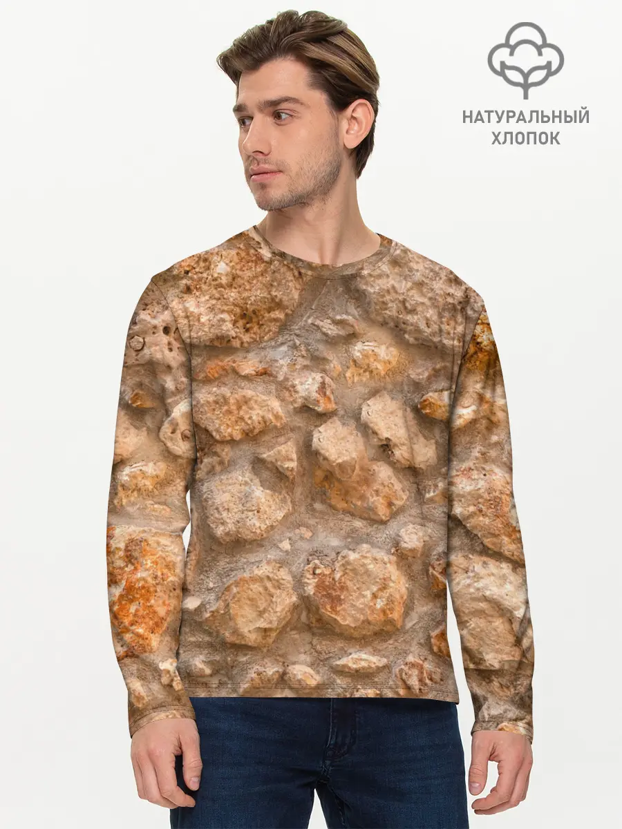 Мужской лонгслив базовый / Камни (P007_P004ooo2858707, P004ooo2858707)