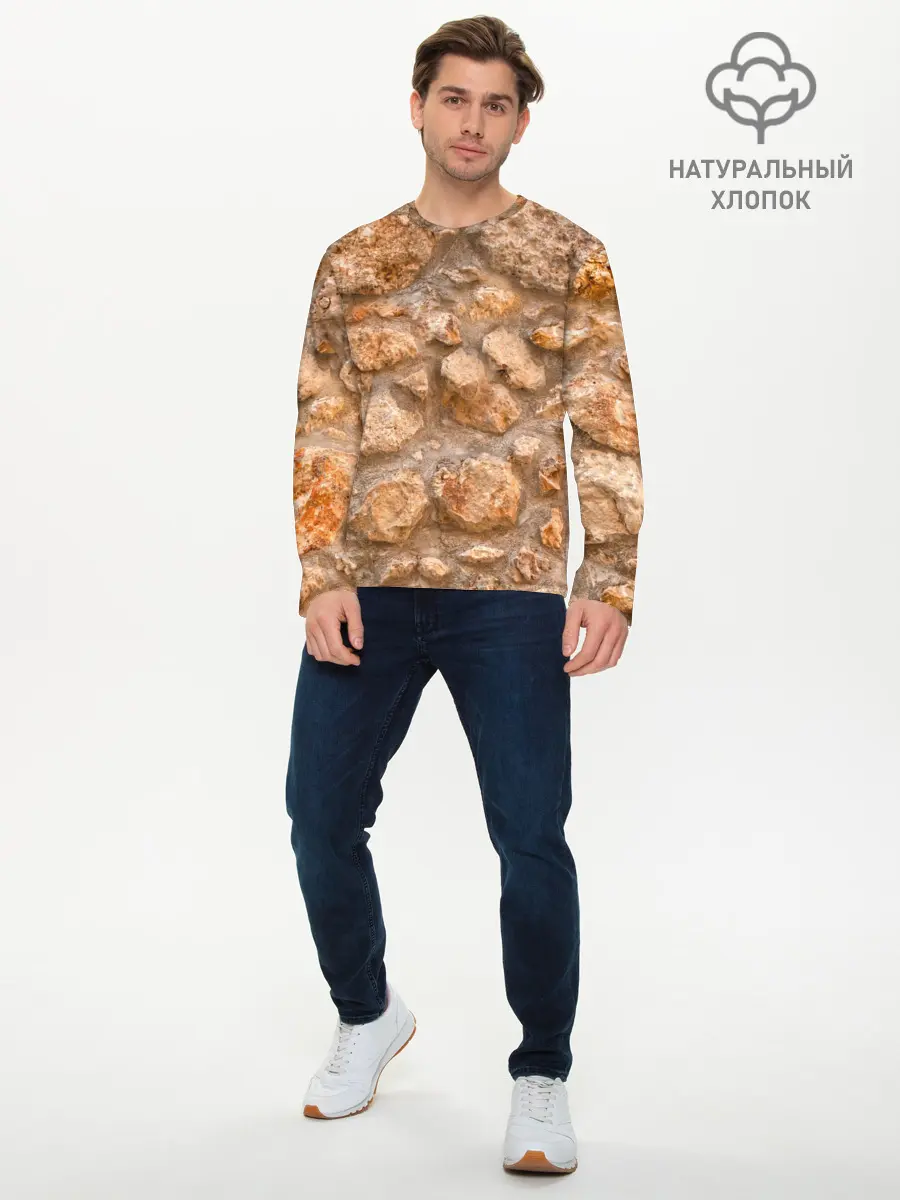 Мужской лонгслив базовый / Камни (P007_P004ooo2858707, P004ooo2858707)