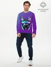 Мужской лонгслив базовый / Кот очки наушники модный (P007_P004ooo2858827, P004ooo2858827)