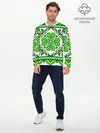 Мужской лонгслив базовый / Славянский Узор Зеленый (P007_P004ooo2862125, P004ooo2862125)
