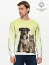 Мужской лонгслив базовый / кошка и собака друзья (P007_P004ooo2862331, P004ooo2862331)