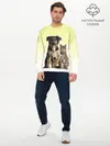 Мужской лонгслив базовый / кошка и собака друзья (P007_P004ooo2862331, P004ooo2862331)
