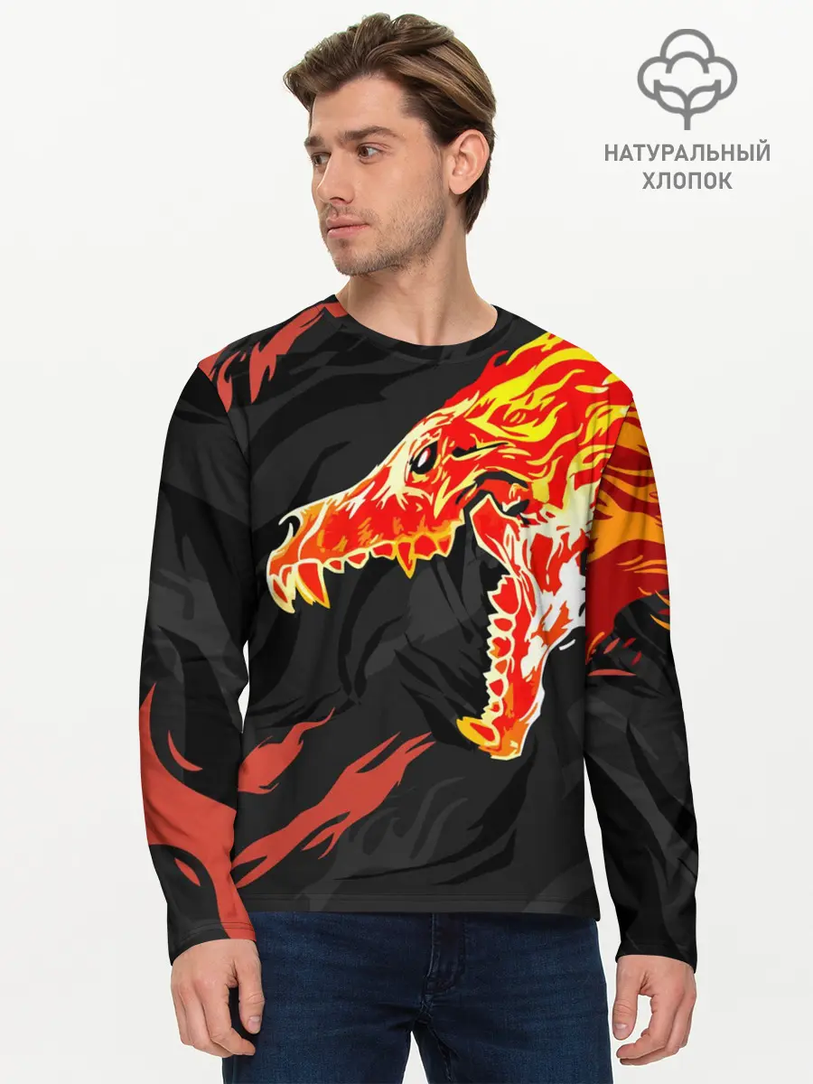 Мужской лонгслив базовый / CS:GO - Howl м4а4 | Вой (P007_P004ooo2863197, P004ooo2863197)