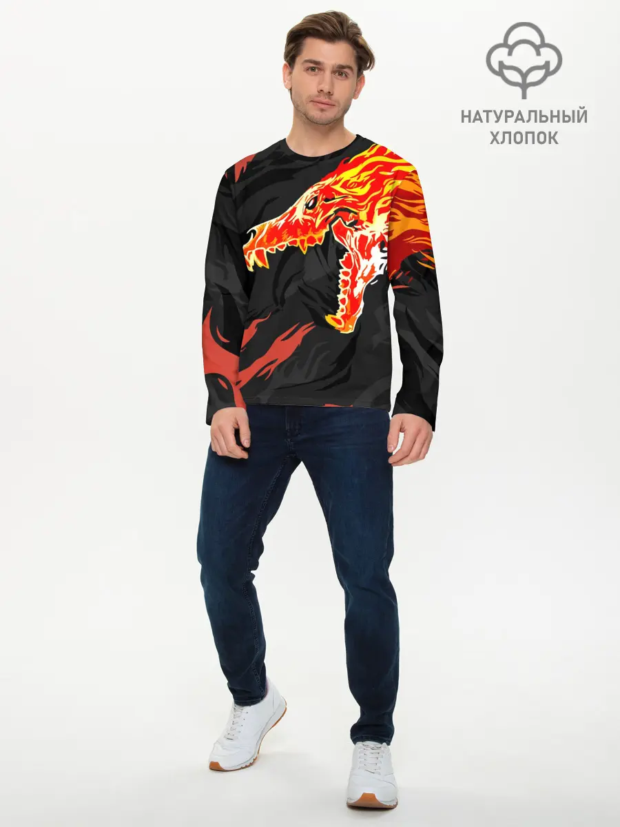 Мужской лонгслив базовый / CS:GO - Howl м4а4 | Вой (P007_P004ooo2863197, P004ooo2863197)