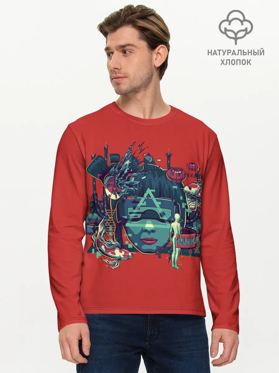 Мужской лонгслив базовый / Призрак в доспехах (P007_P004ooo2864179, P004ooo2864179)