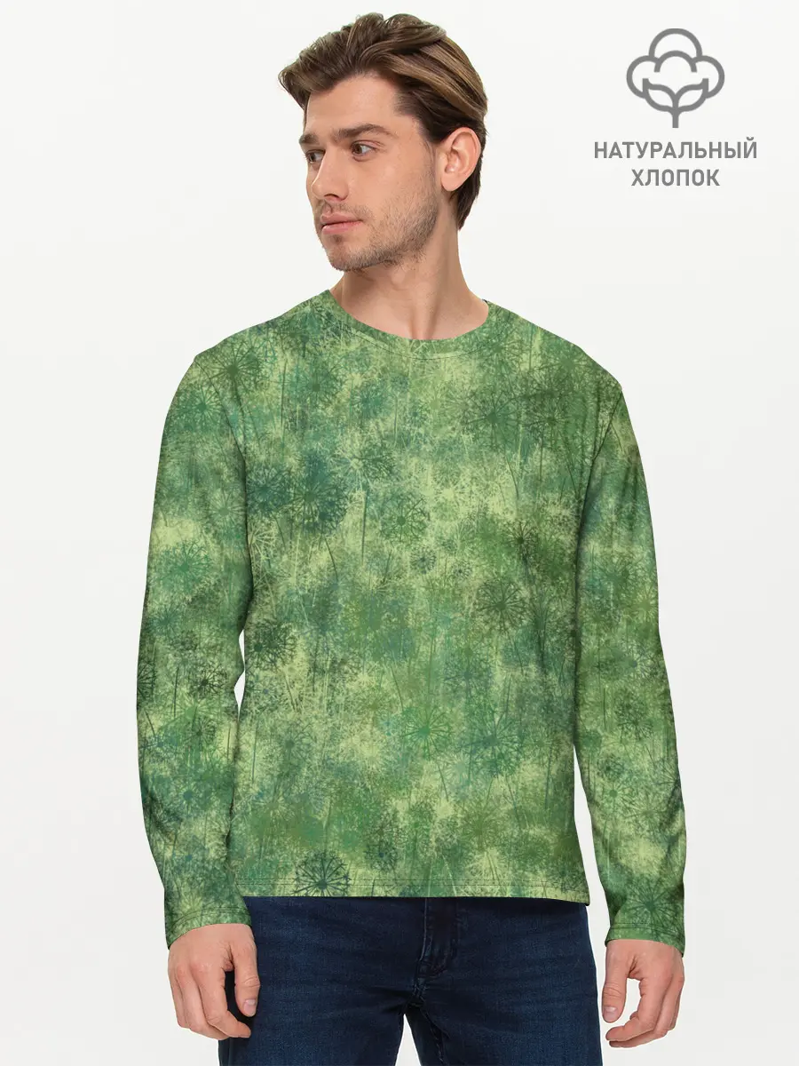 Мужской лонгслив базовый / Одуванчики (P007_P004ooo2864259, P004ooo2864259)