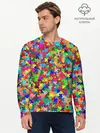 Мужской лонгслив базовый / РАЗНОЦВЕТНЫЙ ПАЗЛ (P007_P004ooo2865371, P004ooo2865371)