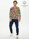 Мужской лонгслив базовый / РАЗНОЦВЕТНЫЙ ПАЗЛ (P007_P004ooo2865371, P004ooo2865371)
