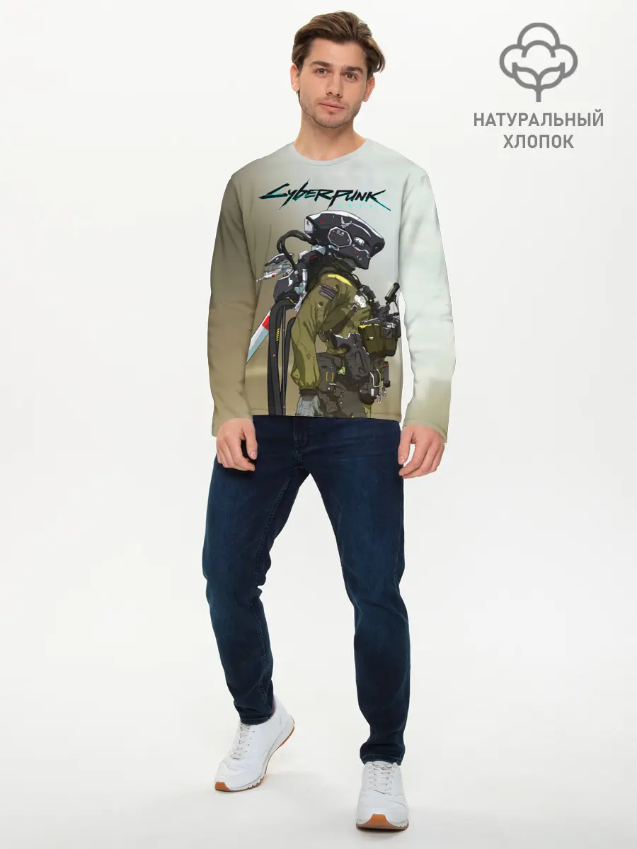 Мужской лонгслив базовый / Cyberpunk 2077|Киберпанк 2077 (P007_P004ooo2866121, P004ooo2866121)