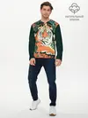 Мужской лонгслив базовый / Огненный Тигр в Цветах (P007_P004ooo2867645, P004ooo2867645)