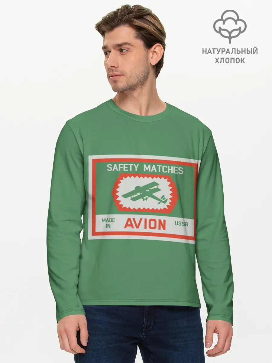 Мужской лонгслив базовый / Спички green (P007_P004ooo2871123, P004ooo2871123)