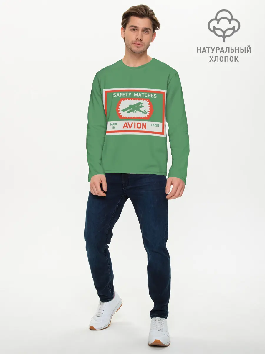 Мужской лонгслив базовый / Спички green (P007_P004ooo2871123, P004ooo2871123)